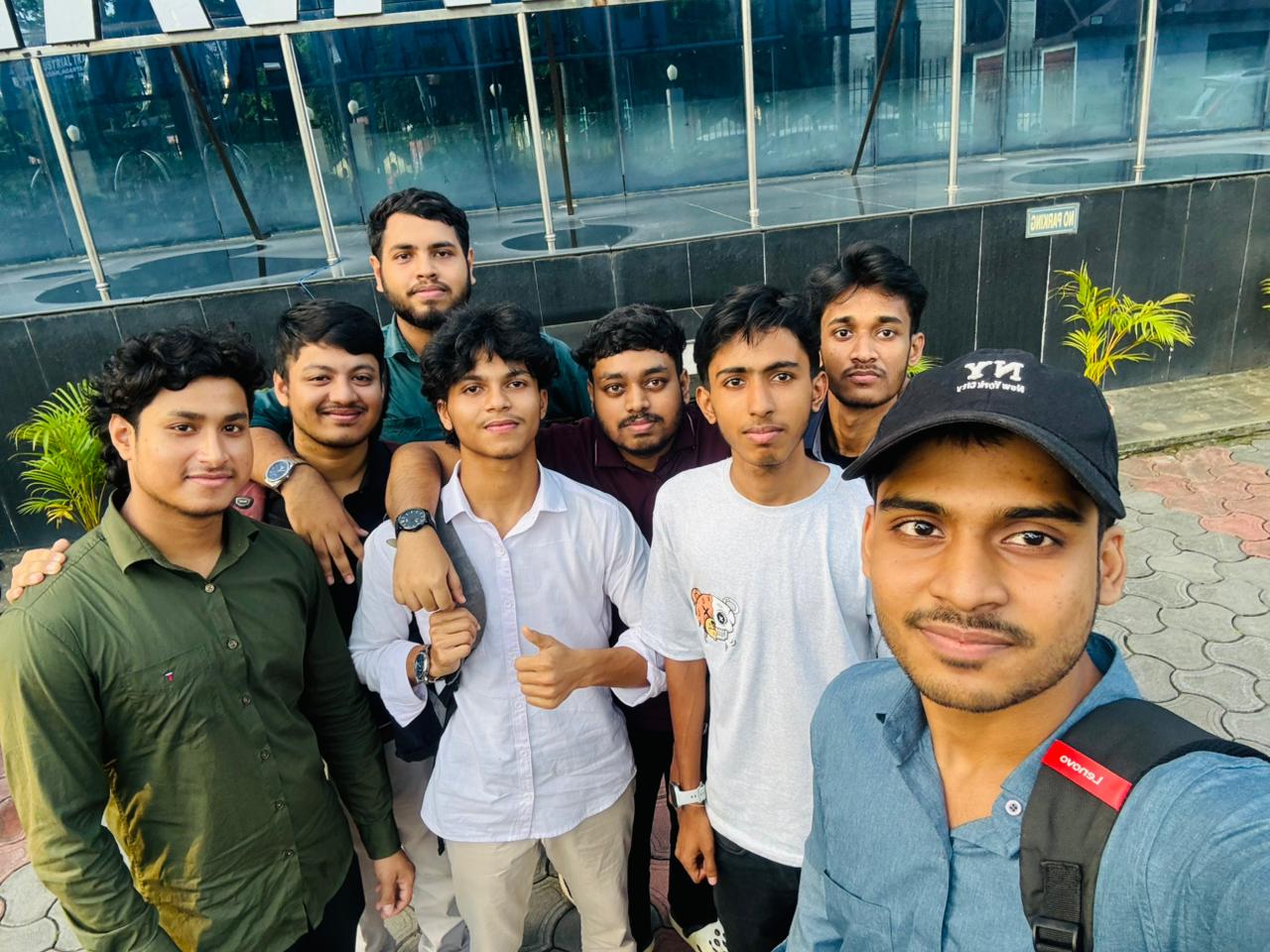 Bipul Debnath and the intern team outside the Insyssky Softtech office on the last day of the summer internship